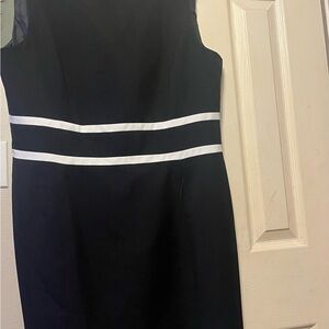 Evan Picone Black Dress with White Stripes